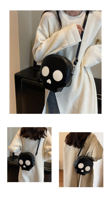 New Funny Skull Bag, Personalized and Interesting Crossbody Bag, Fashionable Contrasting Color Niche Design Shoulder Bag, Cross-Border Women's Bag detail 10