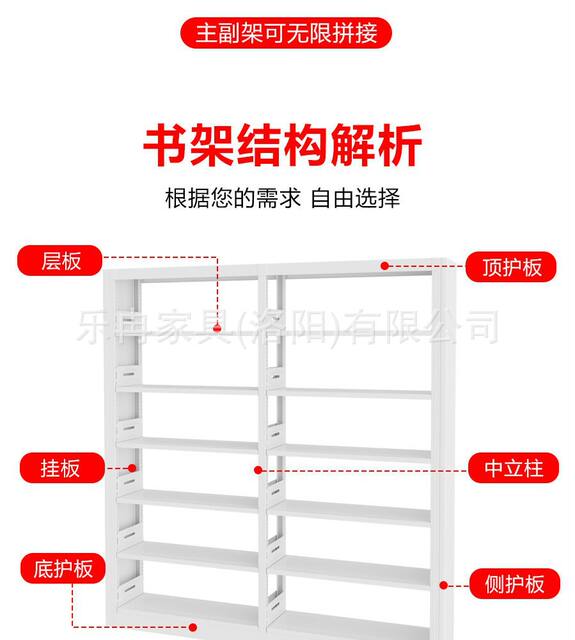 File Rack Information Rack School Library Bookshelf Single and Double-Sided Steel Bookshelf Voucher Rack File Shelf Dense Rack detail 10