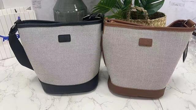 Korean Mlb Canvas Bucket Bag Underarm Bag Handbag Ny Fashion Trendy Women's Bag Versatile Shoulder Crossbody Bag detail 3