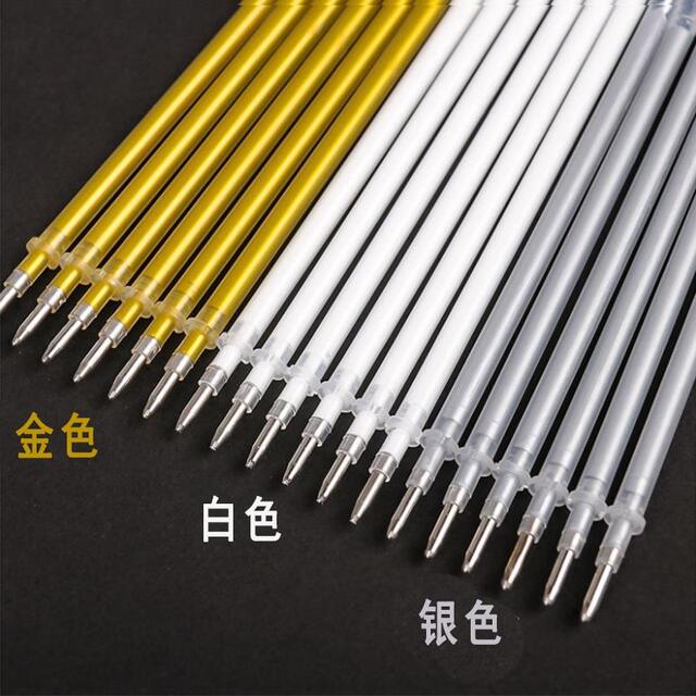 White highlight refill gold silver fluorescent refill DIY black cardboard Journal pen color neutral refill wholesale detail 2