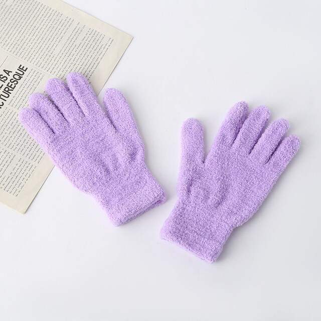 Candy-Colored Winter Warm Gloves, Coral Fleece, Suitable for Work, Cycling, Office Use, Cold-Proof, Windproof, Solid Color, Versatile, Five-Finger, Cute detail 10