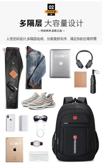 New Kangaroo Large-Capacity Computer Bag Business Casual Commuting Outdoor Travel School Bag Student Backpack Simple detail 5