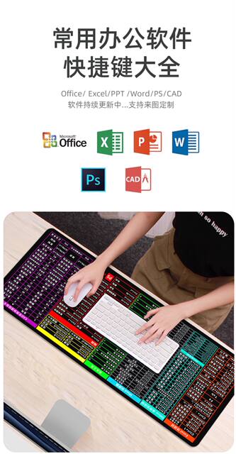 Extra Large Mouse Pad Cad Office Shortcut Keys Large Computer Desktop Keyboard Desk Pad detail 4