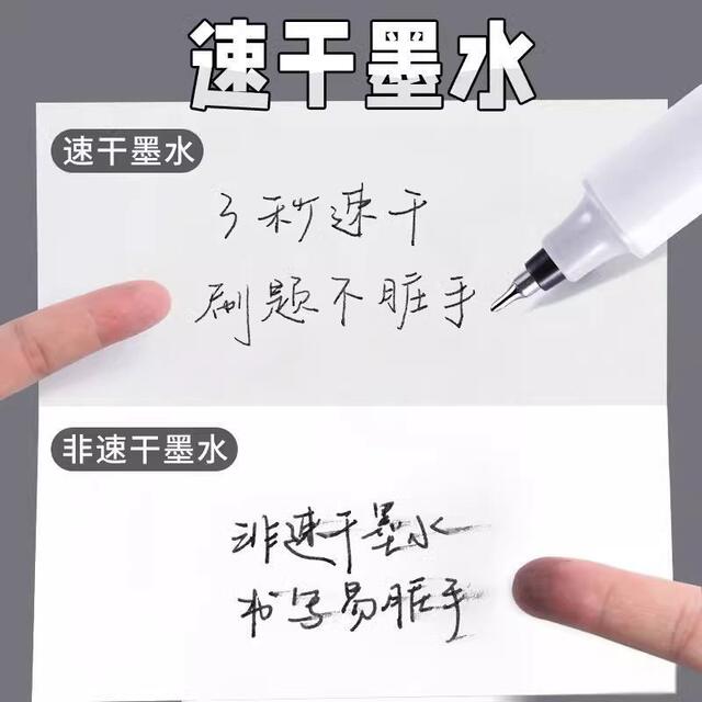 Snow White Direct Liquid Rollerball Pen Quick-Drying Large-Capacity Gel Pen for Students, Black and Red Signature Pen for Exams, Cs Tip for Practice Questions detail 4