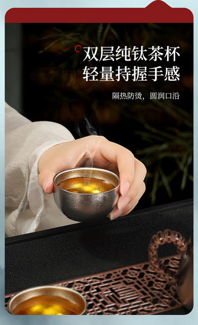 Pure Titanium Teapot Kung Fu Tea Set Household Teapot Outdoor Camping Bacteriostatic Preservation Kettle High-end Light Luxury Leadership Gift detail 11