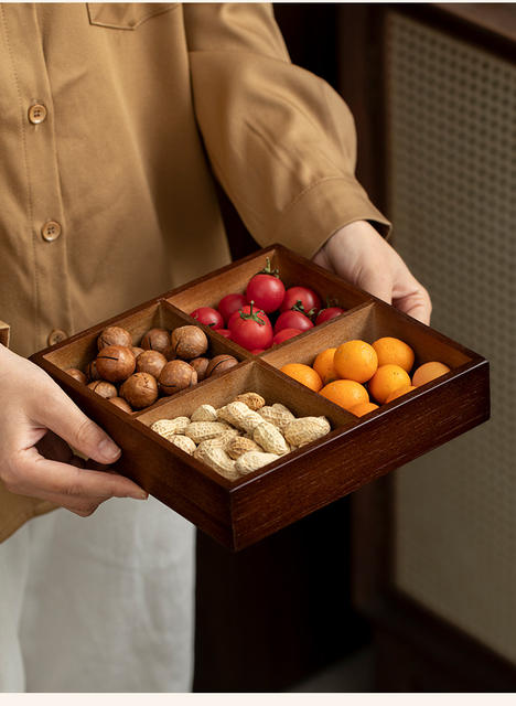 New Household Nut Pastry Storage Tray Tea Snack Tray Tea Brewing Snack Platter Snack Fruit Tray Storage Grid detail 10