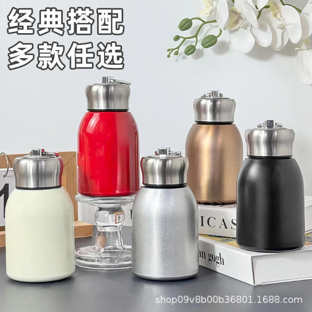 Trendy Mini Stainless Steel 316 Student Thermos Cup with Lock and Pull Ring, Portable Pocket Gift detail 12