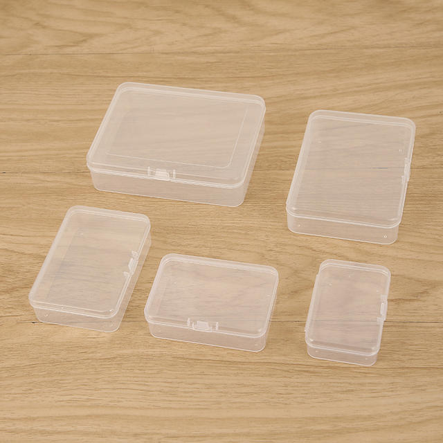 Rectangular transparent storage box with lid pp box transparent plastic box wholesale packaging box within 150mm long