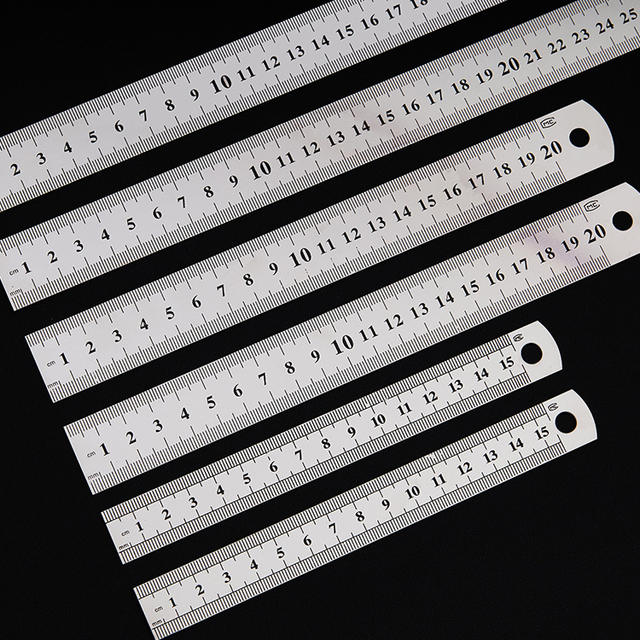 Stainless Steel Straight Ruler, Office Ruler, Thickened Scale Ruler, Metal Double-Sided Steel Ruler, 20cm Steel Ruler, Manufacturer Wholesale detail 1