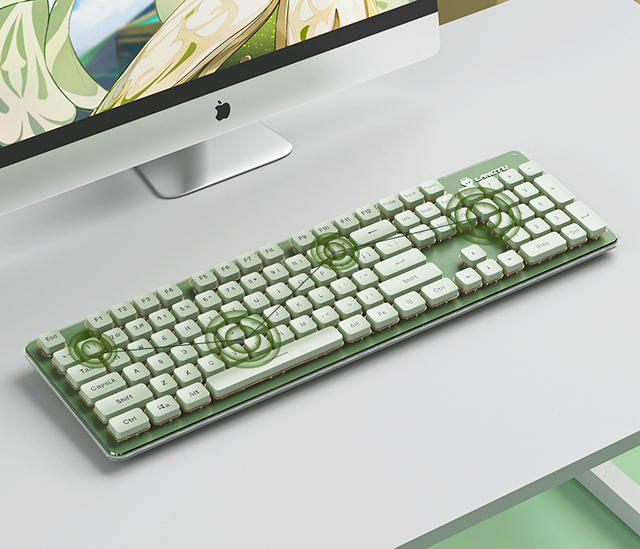 Wolfway L1 mechanical feel mute wireless keyboard desktop notebook e-sports game office backlit wired keyboard detail 8
