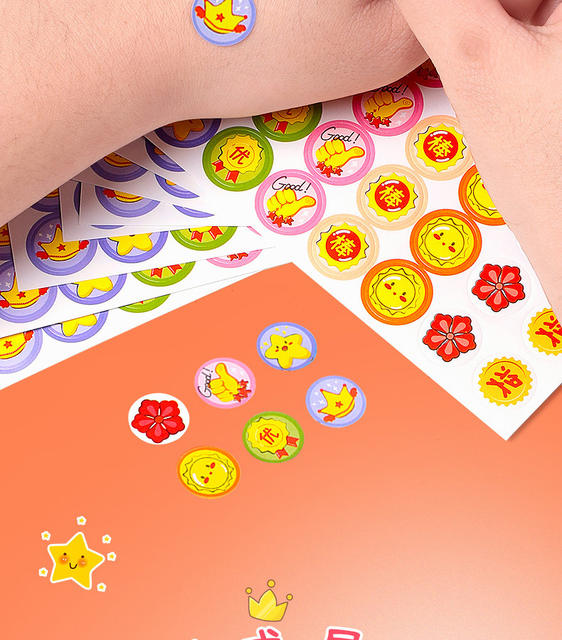 Children's reward stickers Primary School kindergarten little red flower thumb stickers teacher special cartoon cute stickers detail 8