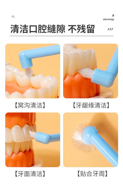 Two-piece combination orthodontic toothbrush single bundle brush correction teeth medical oral dental small pointed pet tooth gap brush detail 4