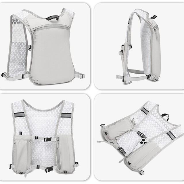 Night Running Backpack with Reflective Strips, Cycling and Running Casual Small Backpack, Breathable Waterproof Running Vest, Water Bottle and Mobile Phone Backpack detail 12