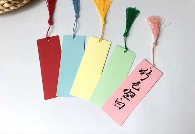 Blank Bookmark Self-written Paper Handwritten Primary School Student Production Material Package diy Handmade Dried Flower Bookmark Card Tassel detail 6
