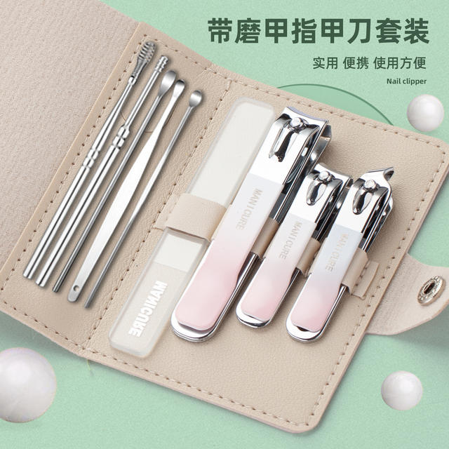 Nail clippers suit a batch of nail trimming tools nail clippers with nail grinding nail scissors with good quality full set detail 1