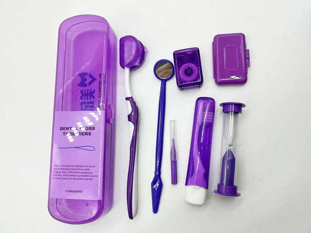 Orthodontic Oral Care Set Orthodontic Wax Toothbrush Dental Floss Oral Mirror Set Dental Clinic Gift Eight-Piece Set detail 11