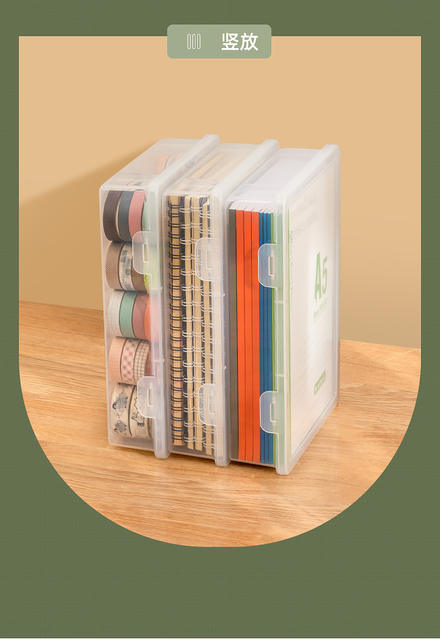 Large-Capacity Transparent A4 File Storage Box, Household Document Organizer, Student Information Desktop Storage Box Wholesale detail 4