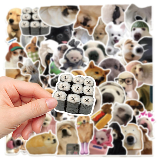 50 Realistic Dog Expression Bag Stickers Laptop Guitar Water Cup Hand Account Book Diary Decoration Waterproof Stickers detail 6