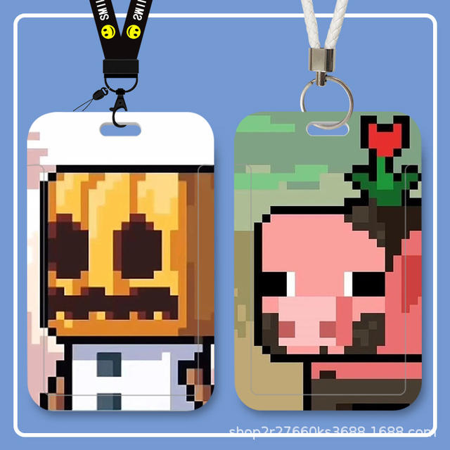 Minecraft Game Student Sliding Rice Bus Card Id Card Protective Cover Access Control Campus Card Holder Storage detail 10