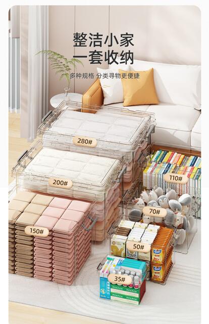 Transparent Storage Box Household Plastic Storage Box Wardrobe Clothes Large Capacity Toy Snack Storage Box detail 5