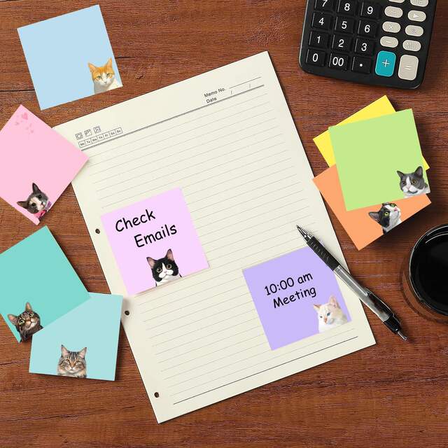 Cross-Border Creative Cat Sticky Notes with Strong Adhesive, Cute Small Notebooks, Colorful Sticky Notes, Small Strips for Marking, Suitable for Students detail 2