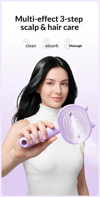 Electric Spray Airbag Massage Comb for Massaging Scalp and Hair Roots, Moisturizing and Smoothing Hair, Pet Comb detail 6