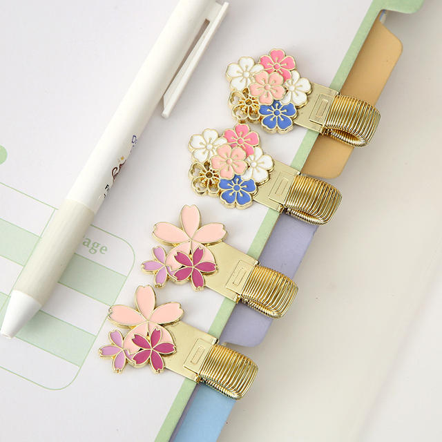 Alloy Pen Clip Notebook Zinc Alloy Spring Accessories Pen Buckle Writing Fixed Elastic Cartoon Pen Insert Stationery detail 4
