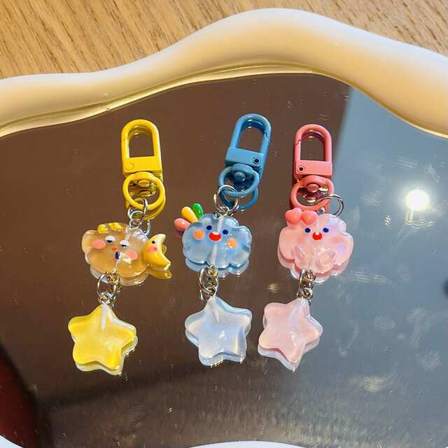 New Cloud Star Mobile Phone Rope Creative Cute School Bag Pendant Student Niche Resin Accessories Hanging Chain Mobile Phone Chain detail 3