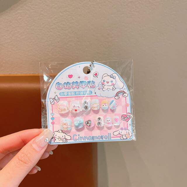 New Cartoon Children's Nail Stickers Kulomi Nail Stickers Girls Wear Armor Sanrio Stereo Sticker Patch detail 9