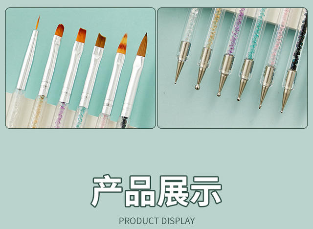 Nail art tools wholesale 5 nails painted pull line pen pen double point drill crystal art light therapy pen suit detail 9