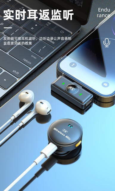 New magnetic collar clip microphone round radio wireless microphone trembles live outdoor video wireless microphone detail 9