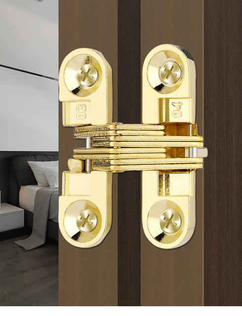 Furniture Accessories Zinc Alloy Gold Silver Cross Hidden Hinge Dining Table Cabinet Door Hidden Hinge Folding Hinge detail 8