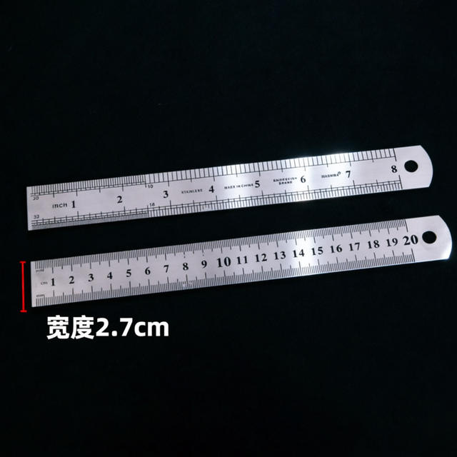 Stainless Steel Straight Ruler, Office Ruler, Thickened Scale Ruler, Metal Double-Sided Steel Ruler, 20cm Steel Ruler, Manufacturer Wholesale detail 2