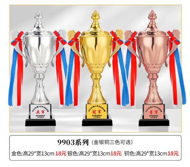 Metal Trophy Gold Silver Copper Trophy Customized Football Basketball Taekwondo Badminton Primary School Games detail 6
