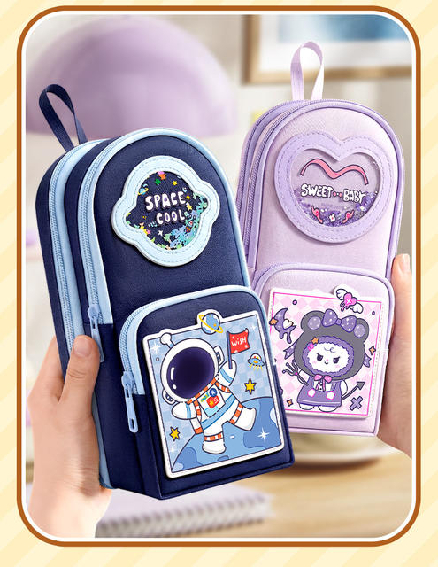 Muyanfang Portable School Bag Pencil Case, Large Capacity, High Aesthetic Stationery Box, Multifunctional Pencil Case for Junior High School Students and Elementary School Students detail 10