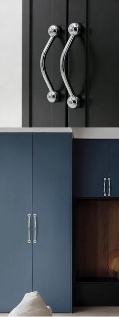 French-Style Zinc Alloy Light Luxury Wardrobe Door Handle Drawer Cabinet Wardrobe Furniture Drawer Modern Minimalist Cabinet Door Handle detail 7