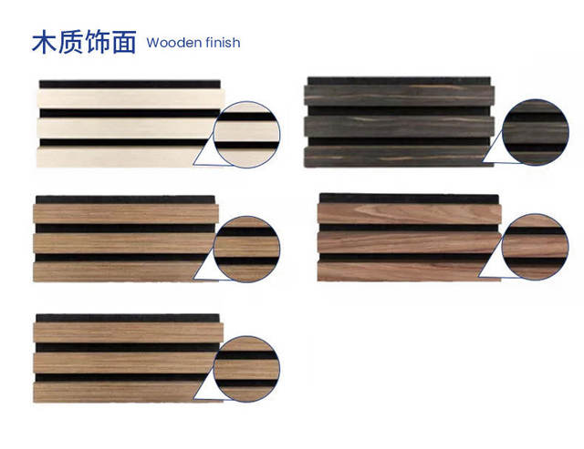 Wood Strips Polyester Sound-Absorbing Panels Wood Veneer Trendy Grid Wall Decoration Concave-Convex Splicing Eco-Friendly Conference Room Soundproofing Material detail 12