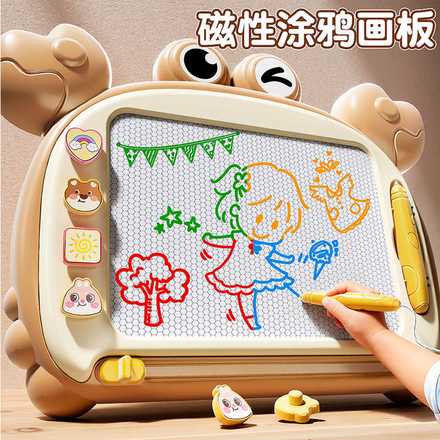 Children's Four-Color Drawing Board Educational Toy Writing and Doodling Artist Magnetic One-Touch Slide Erase Parent-Child Interaction Free Shipping detail 2