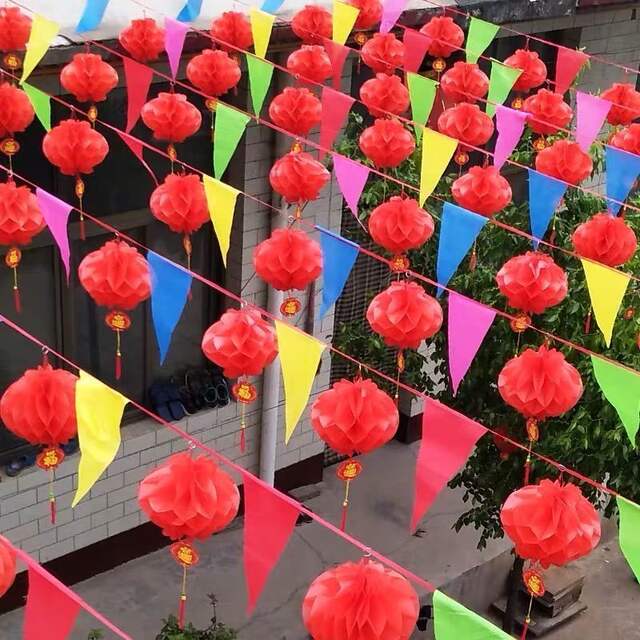 Manufacturer Wholesale Triangular Pennant Flags, Small Hanging Flags, Triangular Flags for Outdoor Construction Sites, Warning Signs, Opening Ceremonies, Celebrations, Weddings detail 5