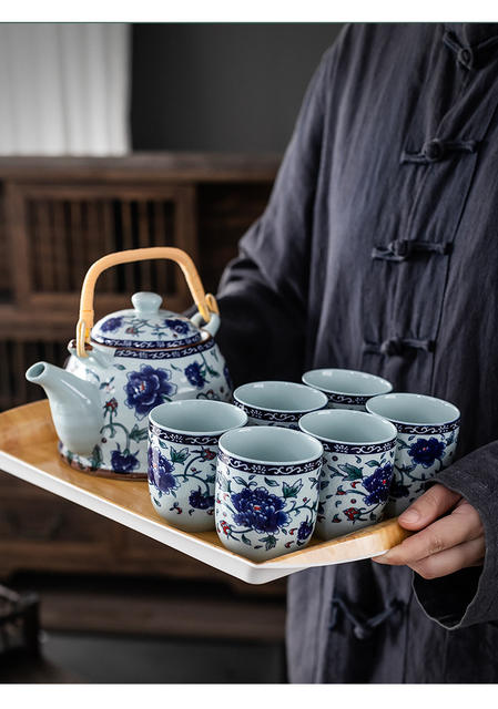Teapot Kung Fu Tea Set Large Capacity Ceramic with Filter Coil Teapot Household Retro Convenient Teapot detail 3