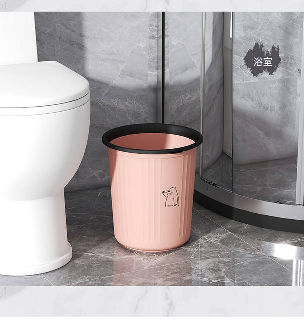 Household Trash Can, Thickened, Large Capacity, Light Luxury Style, for Living Room, Kitchen, Bedroom, Bathroom, Dormitory, with Press Ring, Without Lid, Wastebasket detail 8
