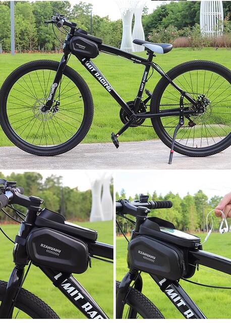 Bicycle Bag Front Beam Bag Mountain Bike Bag Mobile Phone Bag Touch Screen Upper Tube Bag Waterproof Hard Shell Saddle Bag Riding Equipment detail 10
