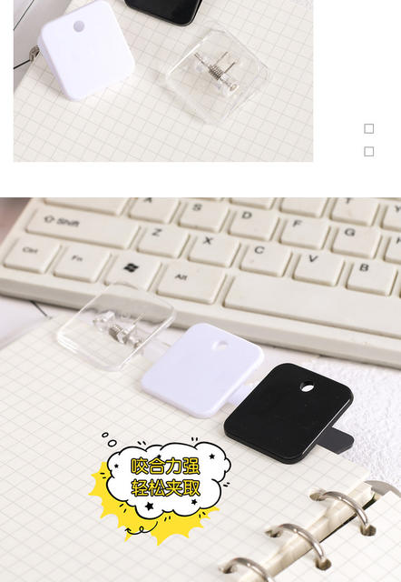 Transparent Plastic Square Clip, Deli Double-Sided Acrylic Clip, Accessories, Clamping and Storage detail 12