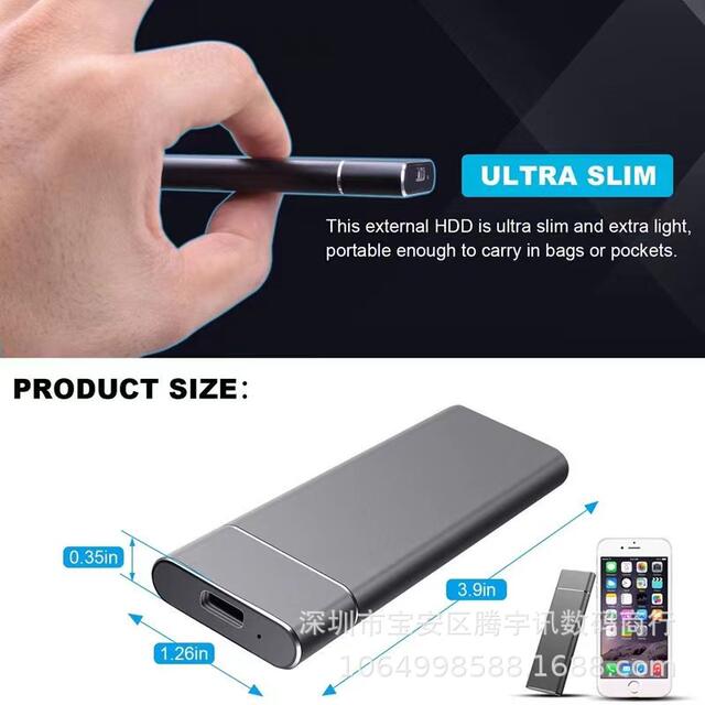 Factory Wholesale SSD Mobile Solid State Disk 1TB Cross-border Expansion Upgrade 4TB2TB Portable Mobile Solid State Drive detail 2