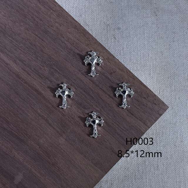 Nail Art Metal Accessories Wholesale for Export, Silver Alloy Cross 456, Punk Style Nail Art Wholesale detail 2