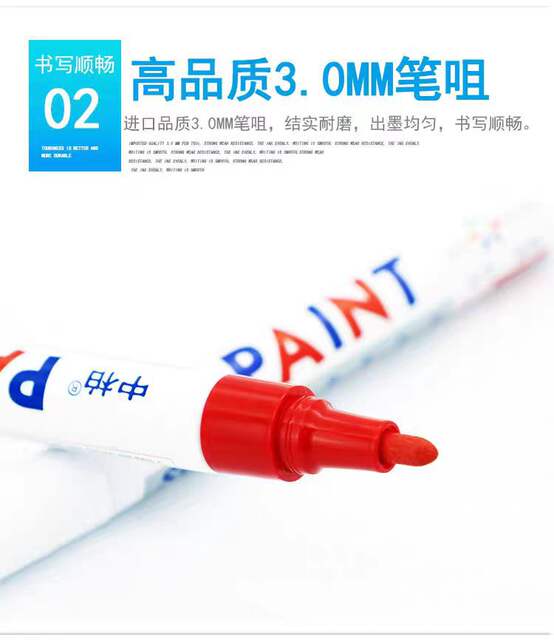 genuine goods paint pen SP-110 marker metal plastic tire color pen white black silver red does not fade detail 5
