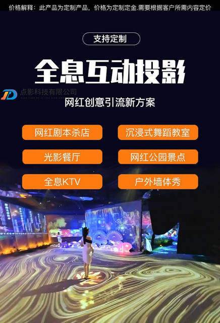 Naked eye 3d outdoor ground interactive projection wall holographic immersion exhibition hall park scenic area engineering cultural tourism lighting detail 1