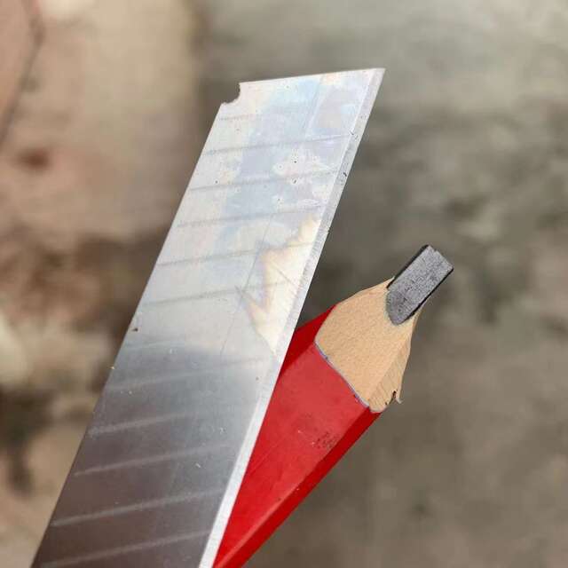 Woodworking Pencil Site Special Marking Work Special Flat Head Pen Wood Black Octagonal Red Square Line High Color Value detail 11