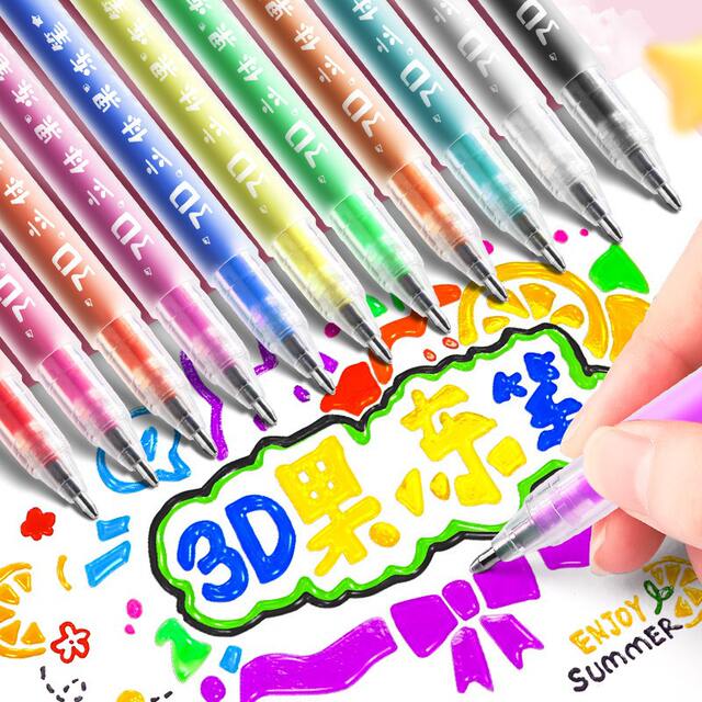 Jelly pen 3d three-dimensional hand account pen students use net red color hand account special pen to mark strokes key highlighter detail 9