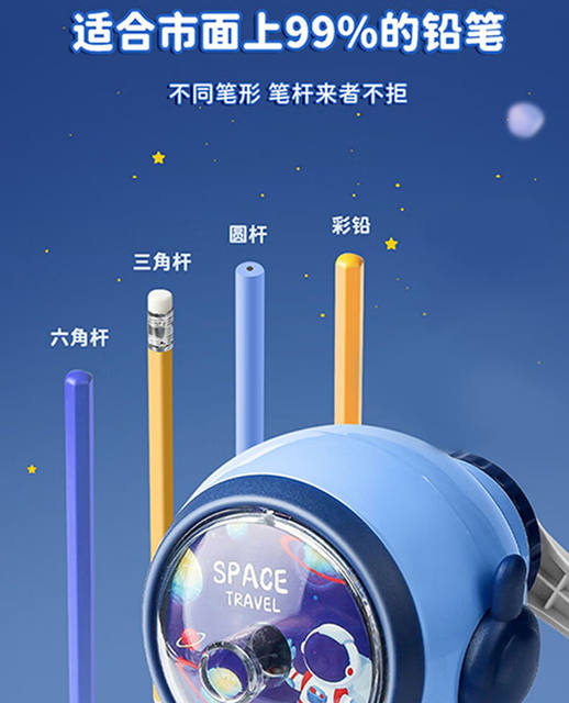 Astronaut Primary School Student Pencil Sharpener Hand Pencil Sharpener Children Pencil Sharpener Automatic Lead Durable Pencil Sharpener detail 12